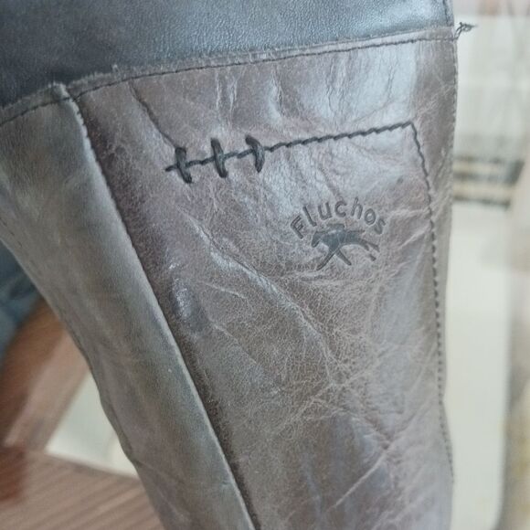 Dorking by Fluchos Vintage Brownish/Grey Mid Calf Leather Boots Sz 38/7.5 - Picture 13 of 16